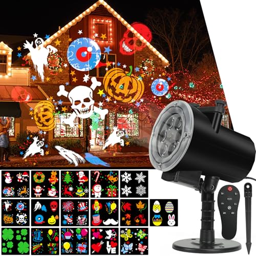 Waterproof 10W LED Projector 16 Slides Holiday Night Light E8525