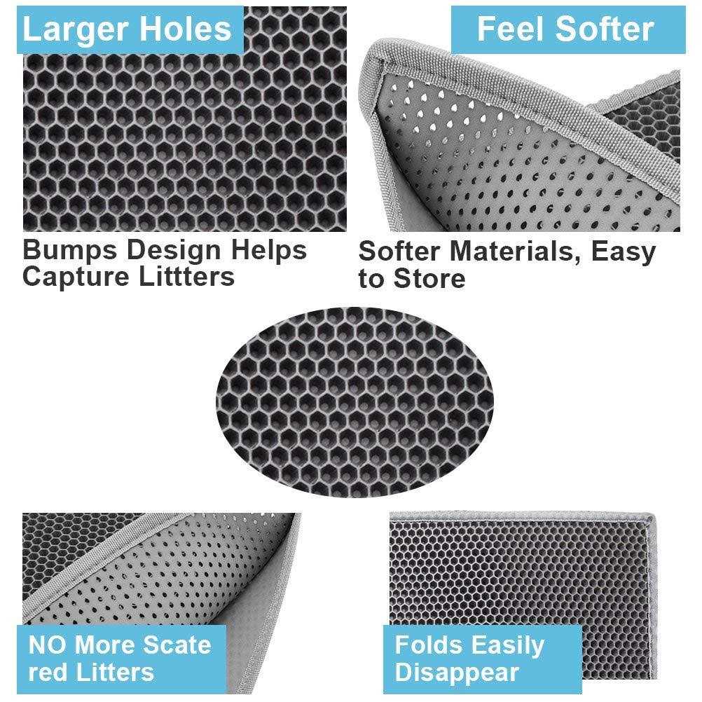 Cat Litter Mat Double Layer Waterproof Urine Proof Trapping Mat Z87940
