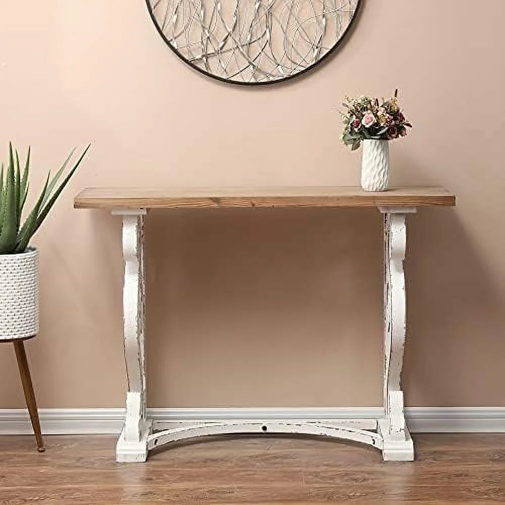 35'' 2-Drawer Wood Entryway Table Washed White H3886
