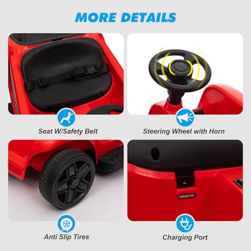 2-Seater Kids Ride On Car Go Kart with Remote Control, 3 Speeds, Red Y432