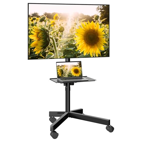23-60 Inch Rolling TV Cart with Locking Wheels O7651