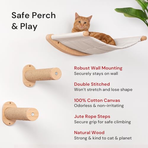 Wall Mounted Cat Hammock with Two Steps B13655