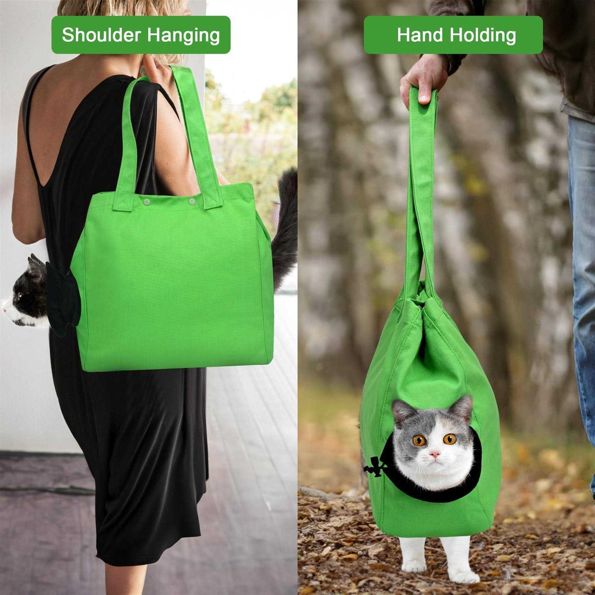 Soft Cat Carrier Sling Bag Green Size L V5670