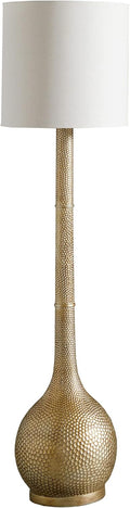 Hammered Metal Floor Lamp with Linen Shade P743