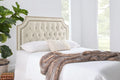 Oatmeal Linen Upholstered Tufted Button Queen Headboard F71981