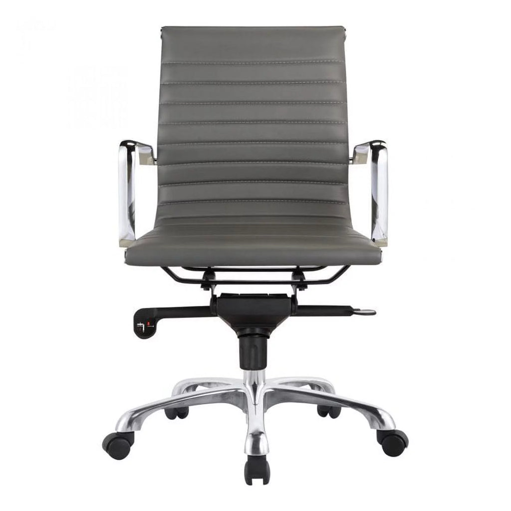 Gray Faux Leather Swivel Office Chair F8447