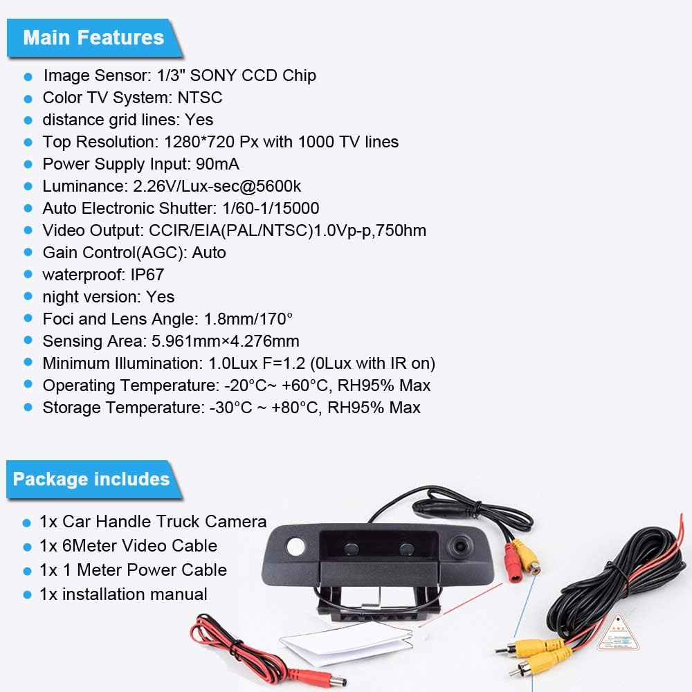 Car Parking Camera Night Vision Waterproof Rear View Back up Camera W116068