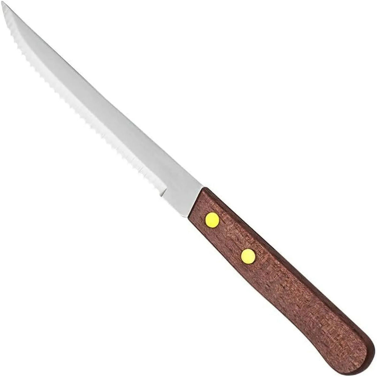 4-1/2-Inch Stainless Steel Serrated-Edge Steak Knives with Wooden Handles O5853