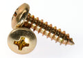 #8-18 x 3/8 Sheet Metal Screw Phillips Pan Head Type AB Low Carbon Steel Yellow Zinc Plated G508