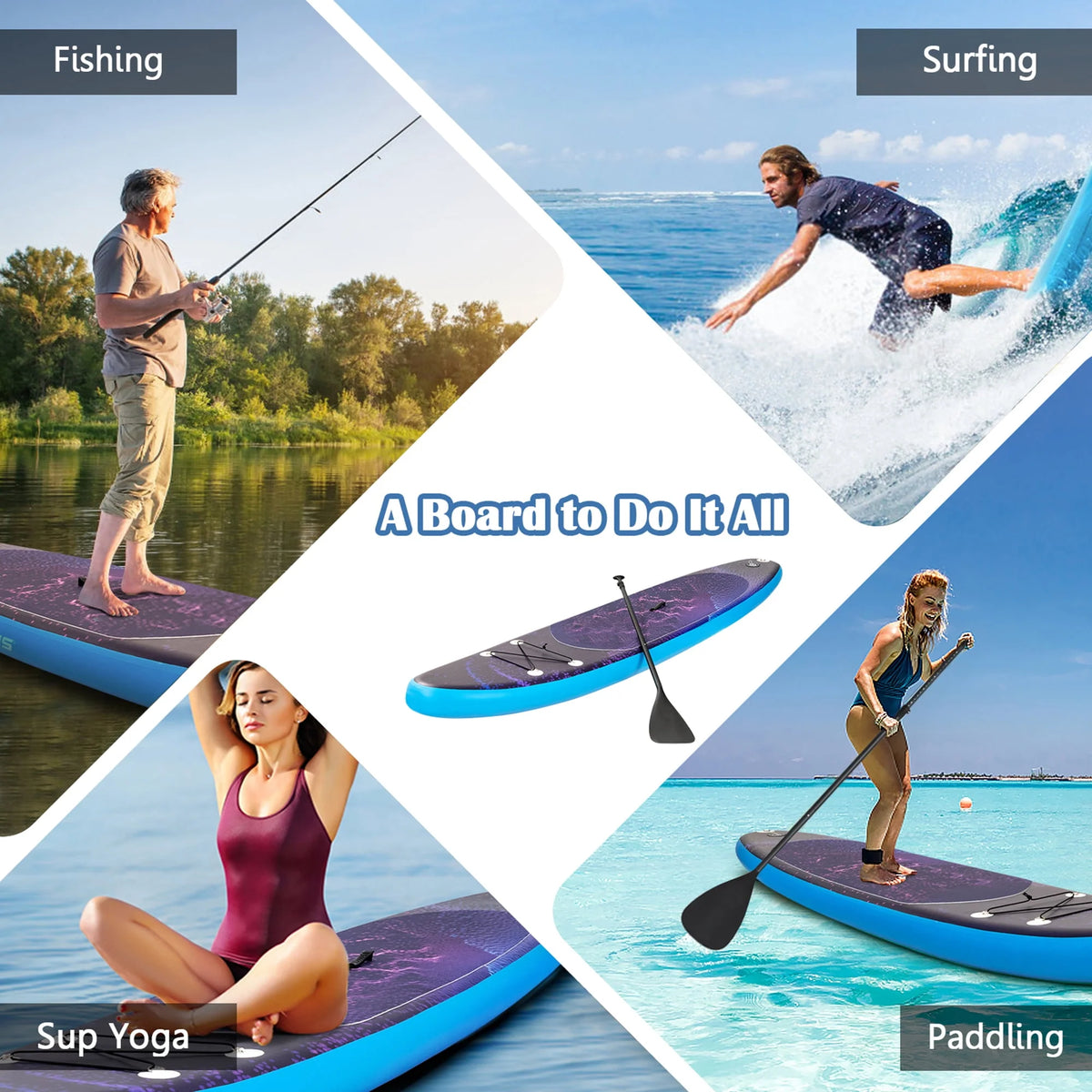 10.5 ft Inflatable Stand-Up Paddle Board Non-Slip Deck N98184