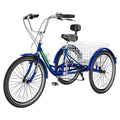 Cyan 26 inch 7-Speed Adult Tricycle with Basket C549