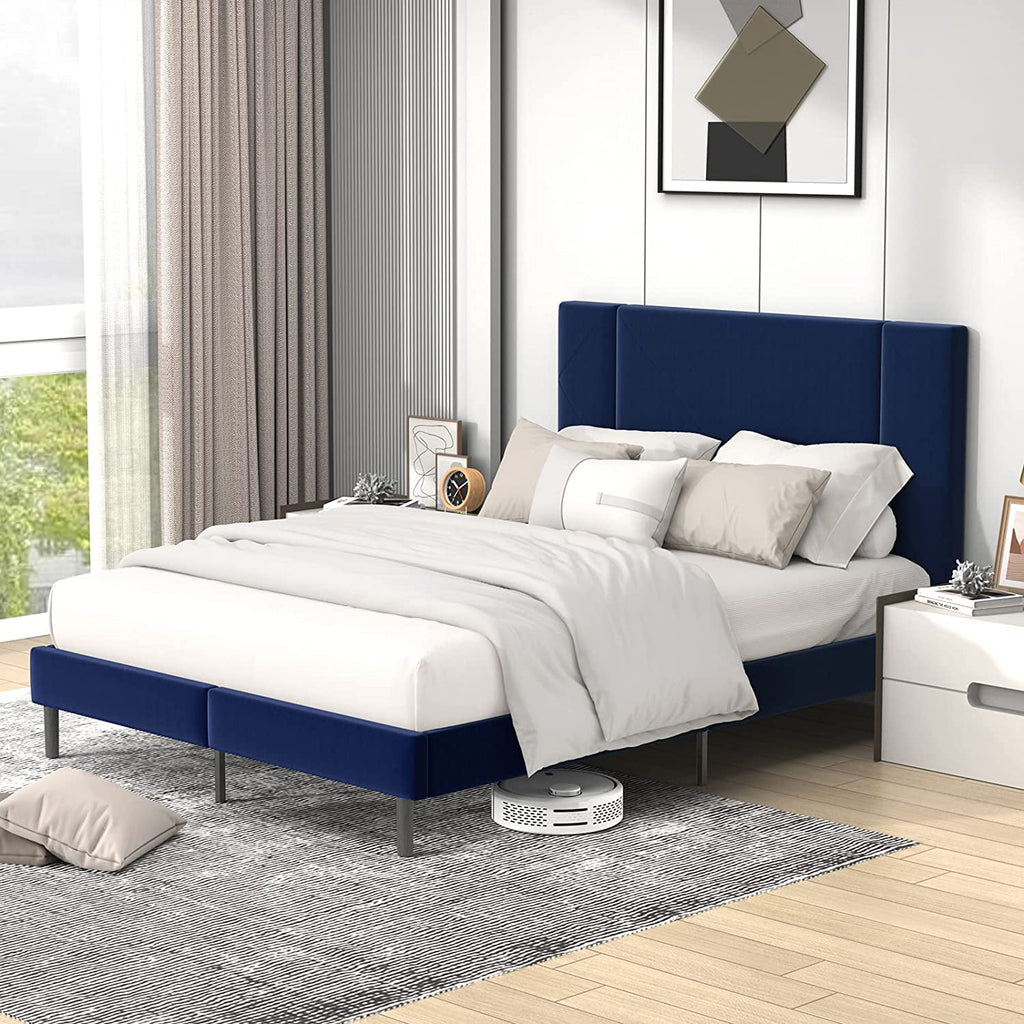 Queen Velvet Upholstered Bed Frame H76719