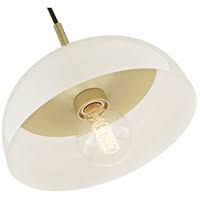 1-Light Large Pendant Aged Brass & Cream P404