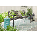 Black Metal Outdoor Patio Bench D9583