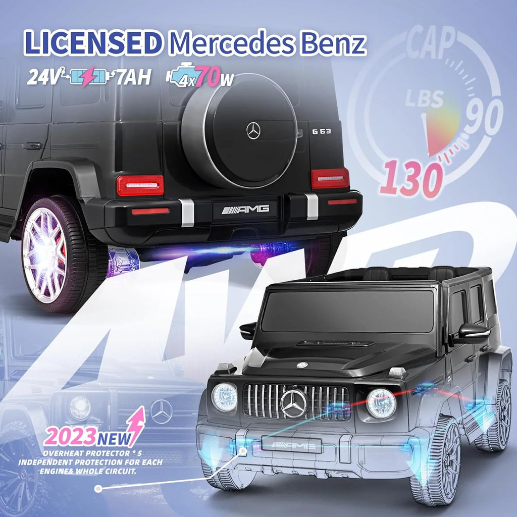 24V 2-Seater Kids Ride on Car 4WD Electric Vehicle Black D8110
