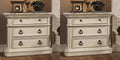 Antique White Solid Hardwood Nightstand Set 2 Pcs G913