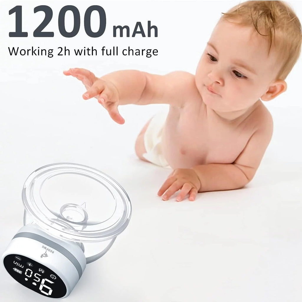 Wearable Portable Electric Breast Pump 3 Modes 9 Suction Levels White A647659