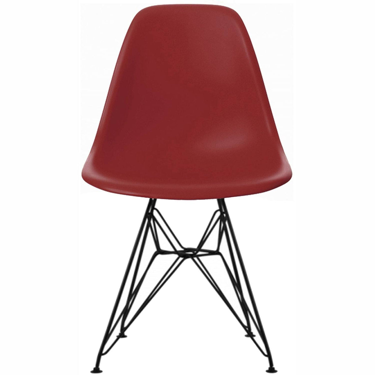 Maroon Plastic Accent Side Dining Chair with Chrome Legs K82230