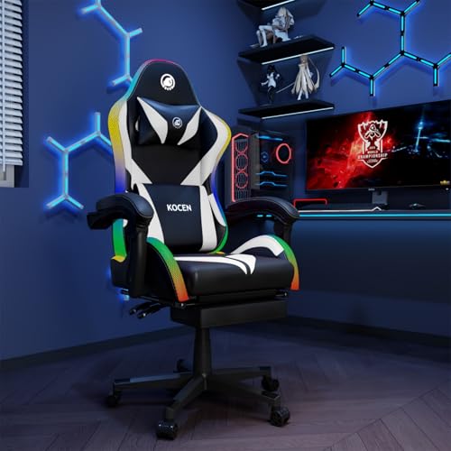 Black Blue High Back Reclining Gaming Chair with Lumbar Support H87469