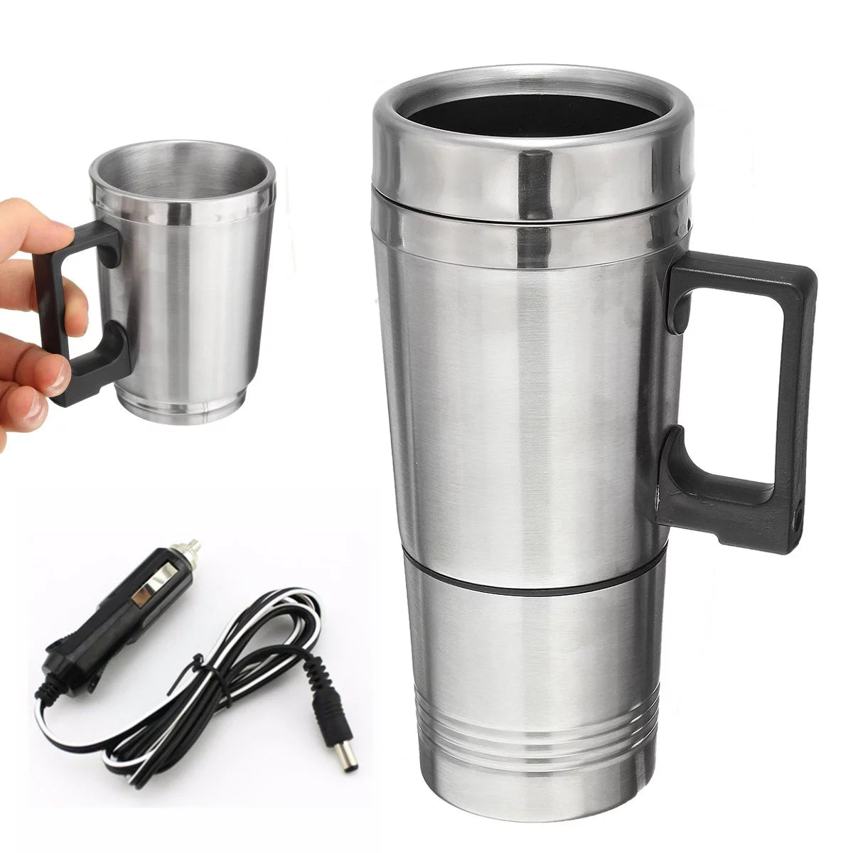Stainless Steel 12V 500ml Heated Travel Mug with Lid E3776