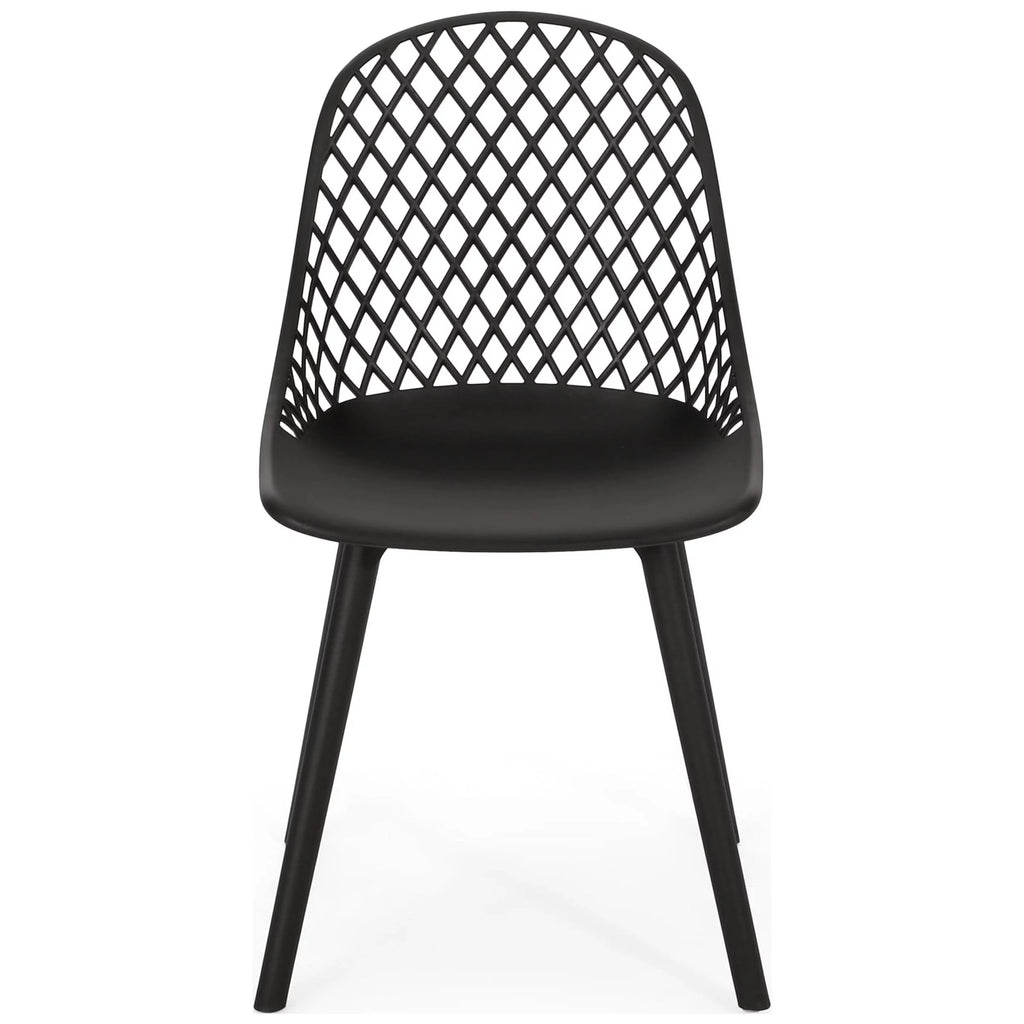 Black Plastic Patio Dining Side Chair Set of 2 S26205