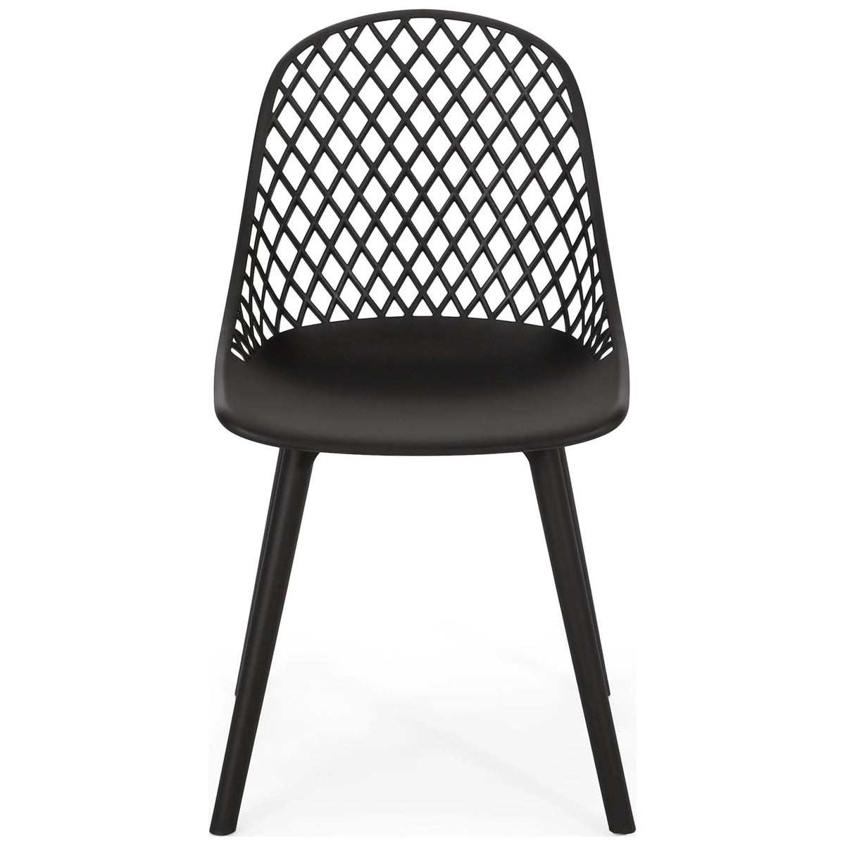 Black Plastic Patio Dining Side Chair Set of 2 S26205