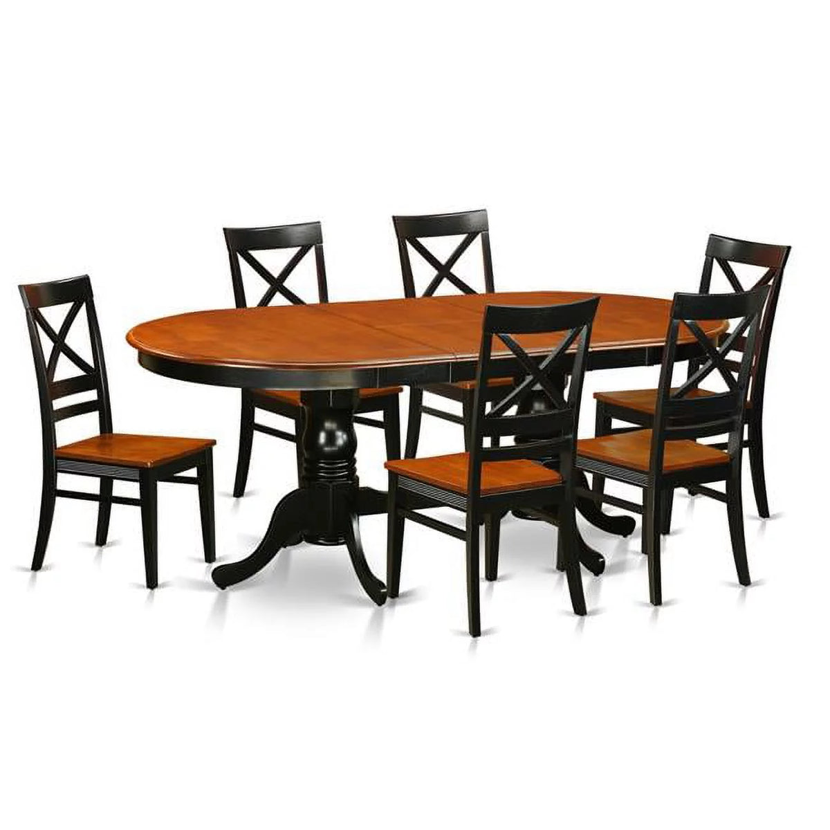 7 Piece Dining Table with 6 Wood Chairs J893461
