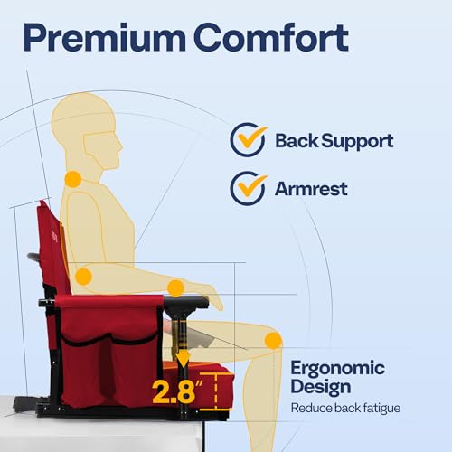 Portable Bleacher Chairs with Cup Holder and Shoulder Strap, 2 Pack F2828
