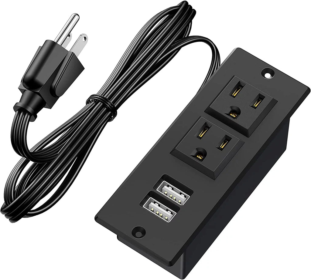 Recessed Power Strip with USB, 2 AC Outlets & 2 USB Ports E79072