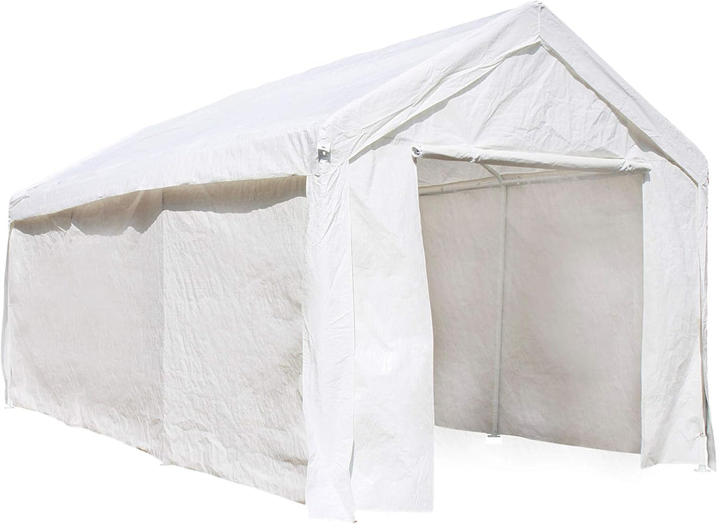 Beige 10 x 20 x 8.5 Feet Canopy Tent Shelter with Sidewalls N568760