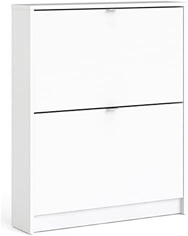 White 2 Drawer Shoe Cabinet Q6615