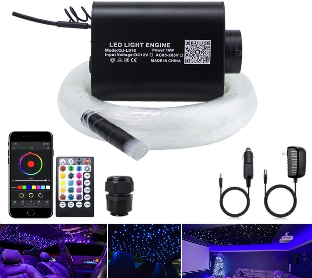 16W Fiber Optic Star Ceiling Light Kit with Music Control R4617
