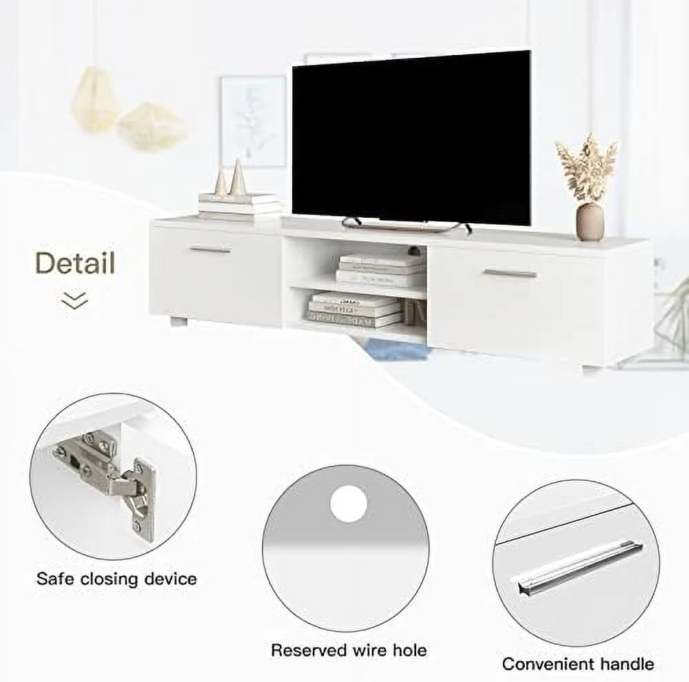 Modern 2 Cabinet Wood TV Stand for 65 inch TV D973981