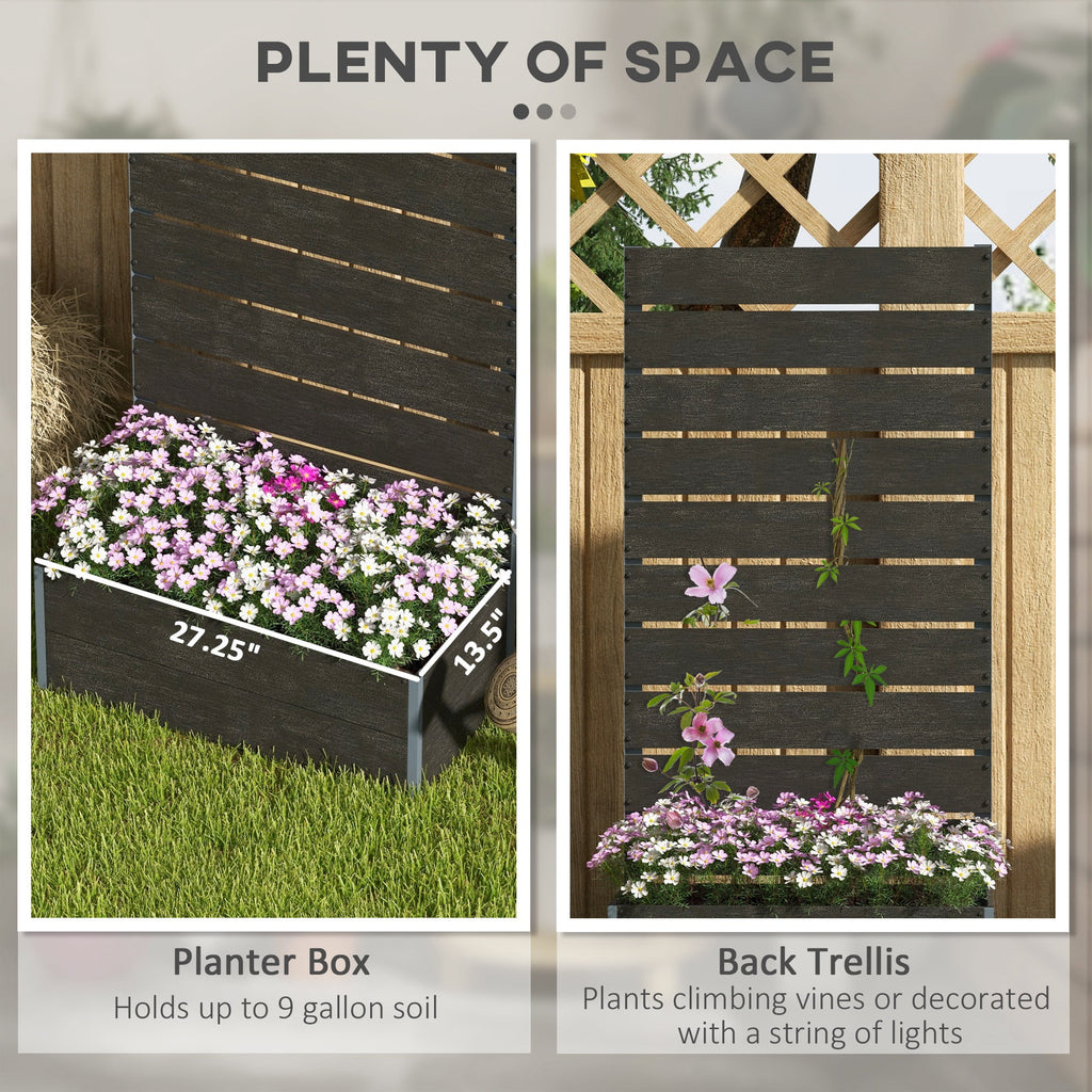 Black Raised Garden Bed with Trellis G20975