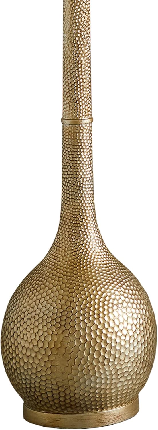 Hammered Metal Floor Lamp with Linen Shade P743