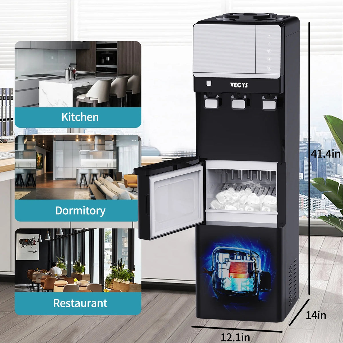 3 in 1 Water Dispenser with Ice Maker J5491