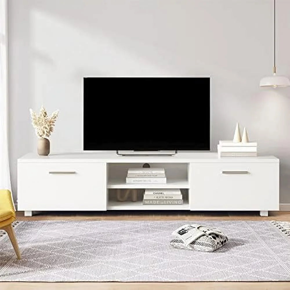 Modern 2 Cabinet Wood TV Stand for 65 inch TV D973981