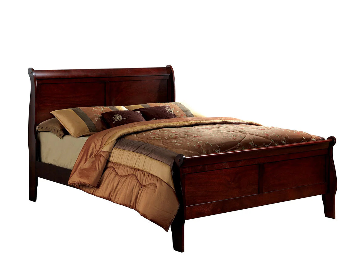 Queen Size Cherry Solidwood Sleigh Bed F449103