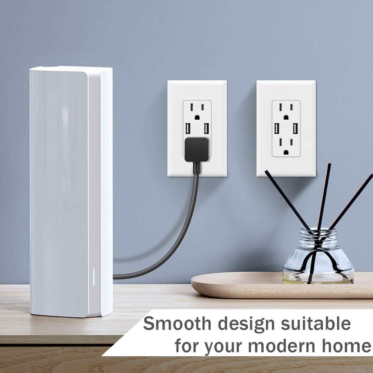 White 15 Amp Tamper Resistant USB Outlet C643437