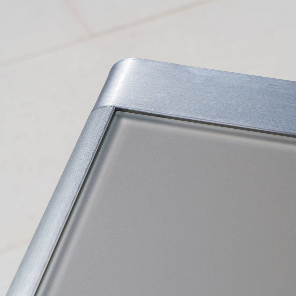Square Aluminum Bar Table with Glass Top I49367