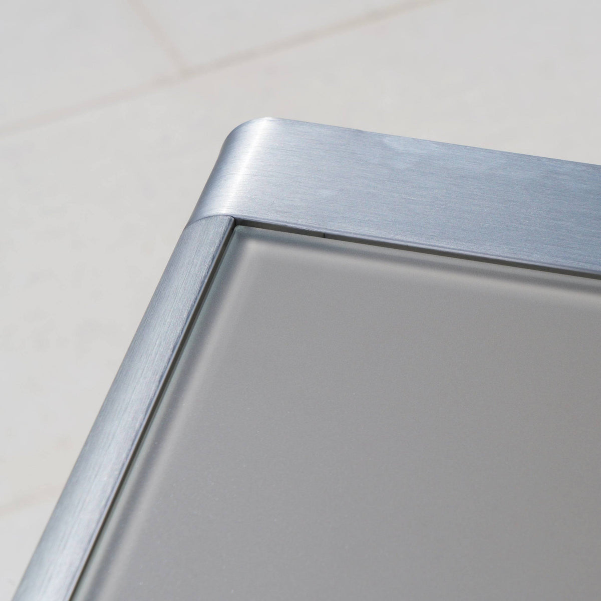 Square Aluminum Bar Table with Glass Top I49367