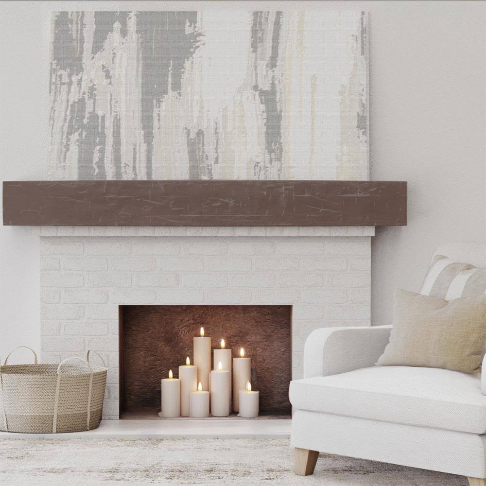 Hand Hewn Faux Wood Fireplace Mantel Y85942