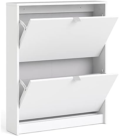White 2 Drawer Shoe Cabinet Q6615