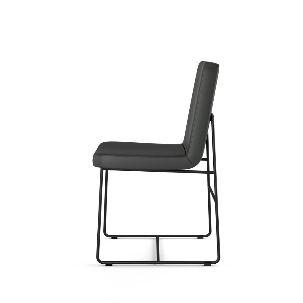 Dark Grey Faux Leather Dining Chair B5916
