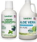 Aloe Vera Drinkable Gel Unflavored 64 fl oz + Liquid Chlorophyll Mint Flavored 16 fl oz Q8653