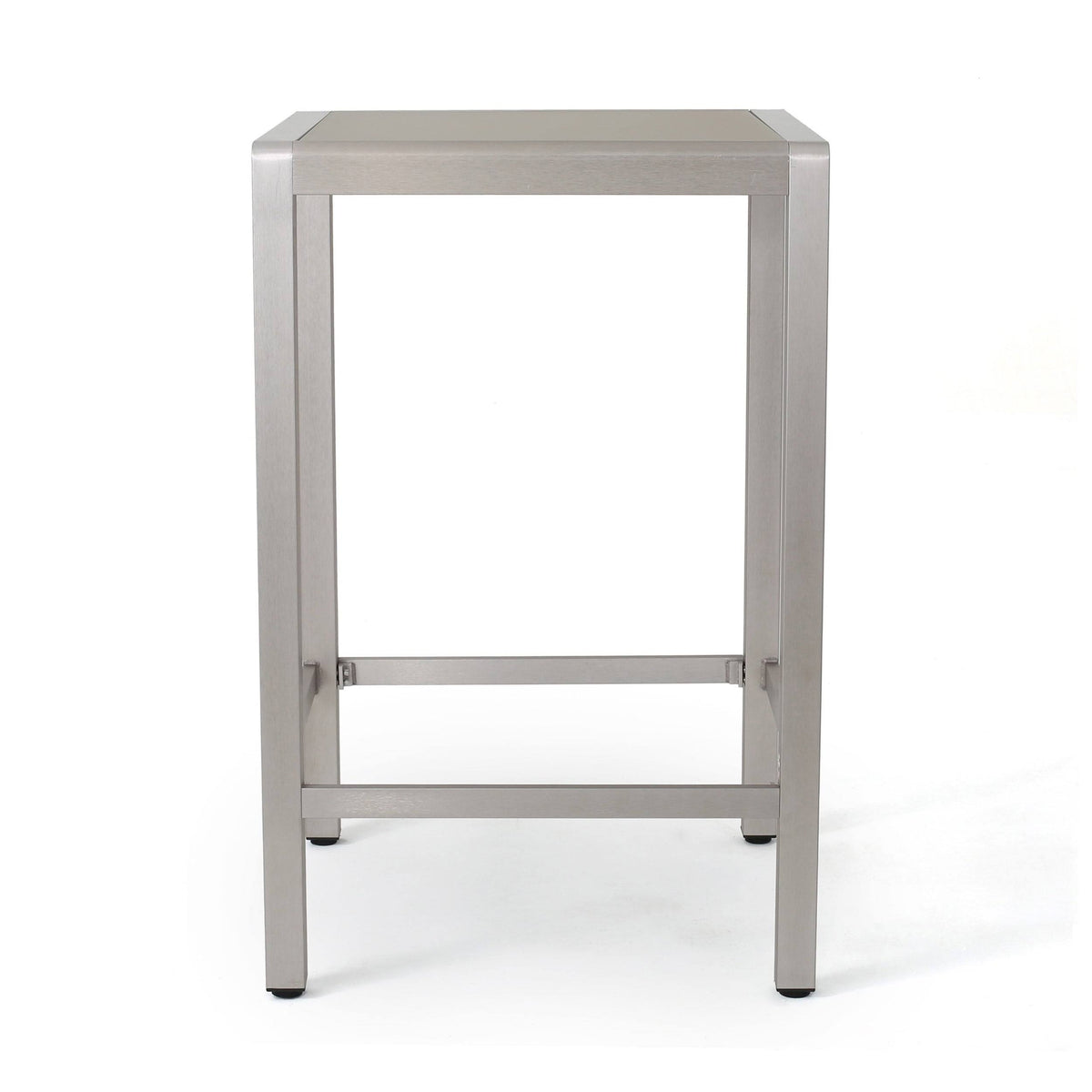 Square Aluminum Bar Table with Glass Top I49367