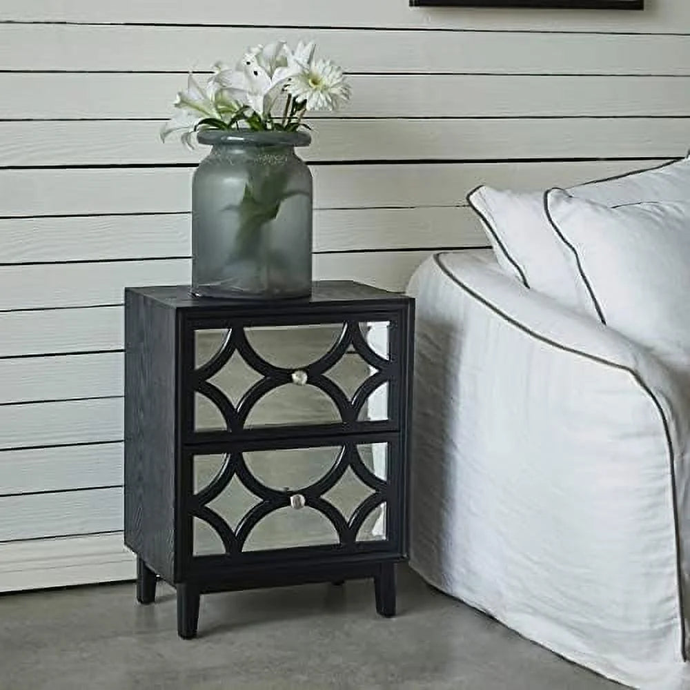 Mirrored Console Table with Drawers 31.5” Light Gray H321