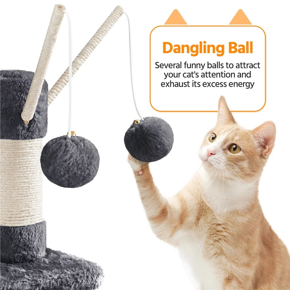 67" Multi-Level Cat Tree Tower with 2 Condos & Hammock Basket P547768