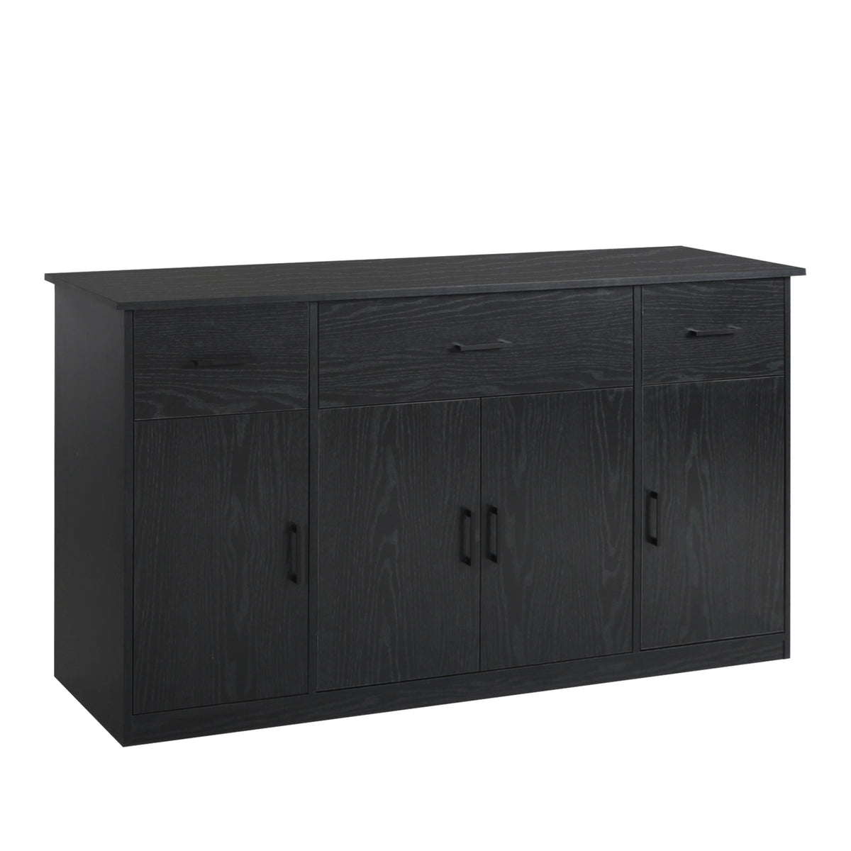 Black Sideboard Buffet Cabinet with 3 Drawers S38449