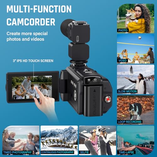 8K Video Camera 64MP Camcorder 18X Digital Zoom T595